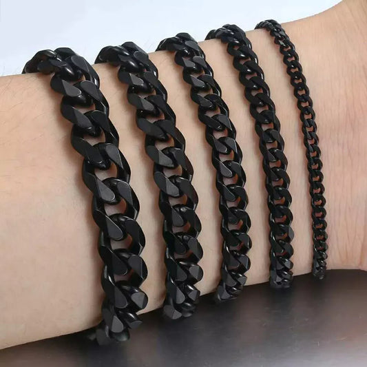 Black plated Cuban style Bracelet