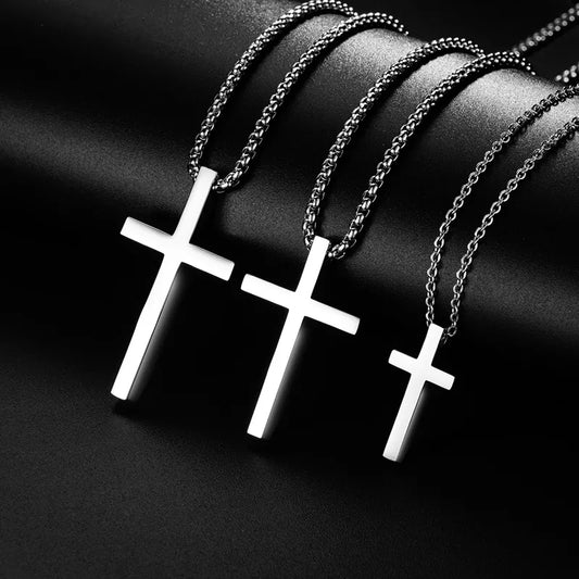 stainless steel necklace with cross locket