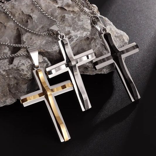 Stainless Steel cross pendant necklace